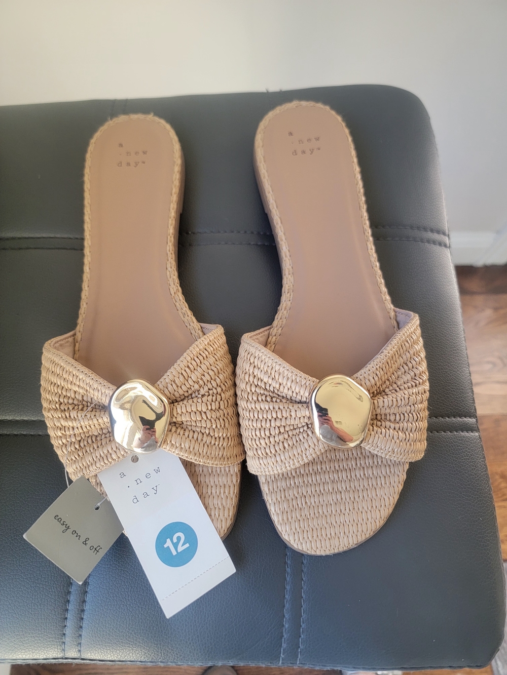 Women’s Kalina Sandals with Memory Foam Insole - A New Day Natural Size 12
